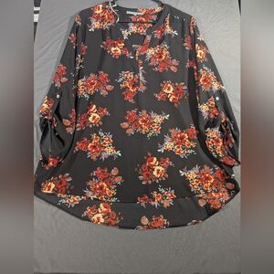 Daniel Rainn Black Floral Blouse